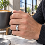 TR801 tungsten wedding band lifestyle image