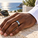 TR805 tungsten wedding band lifestyle image