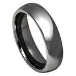 6mm Gunmetal Tungsten High-Polish Domed Band on white background