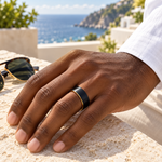 TR818 tungsten wedding band lifestyle image