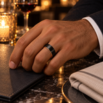TR820 tungsten wedding band lifestyle image