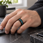 TR827 tungsten wedding band lifestyle image