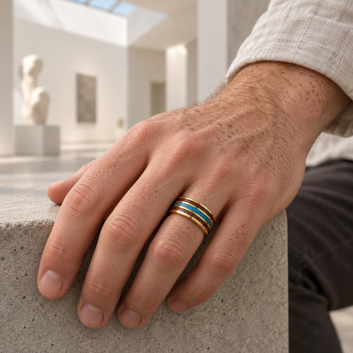 TR829 tungsten wedding band lifestyle image