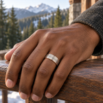 TR836 tungsten wedding band lifestyle image