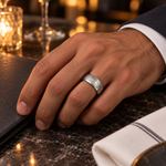 TR851 tungsten wedding band lifestyle image