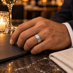 TR858 tungsten wedding band lifestyle image