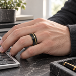 TR860 tungsten wedding band lifestyle image