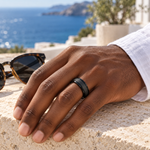 TR861 tungsten wedding band lifestyle image