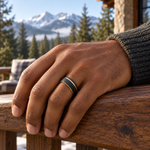 TR864 tungsten wedding band lifestyle image