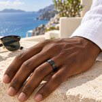 TR871 tungsten wedding band lifestyle image