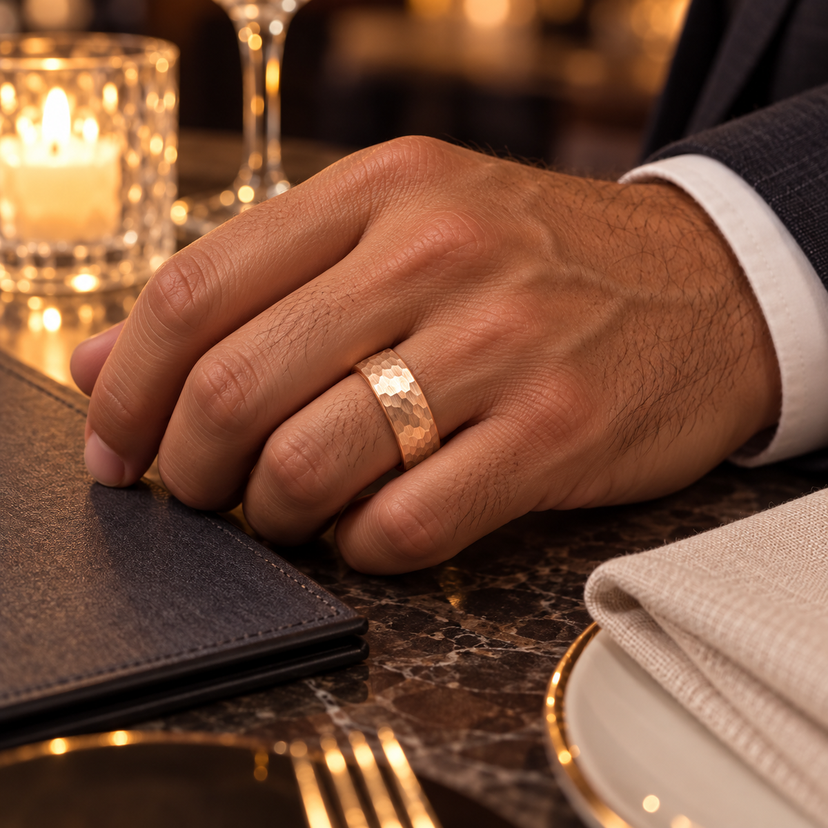 TR873 tungsten wedding band lifestyle image
