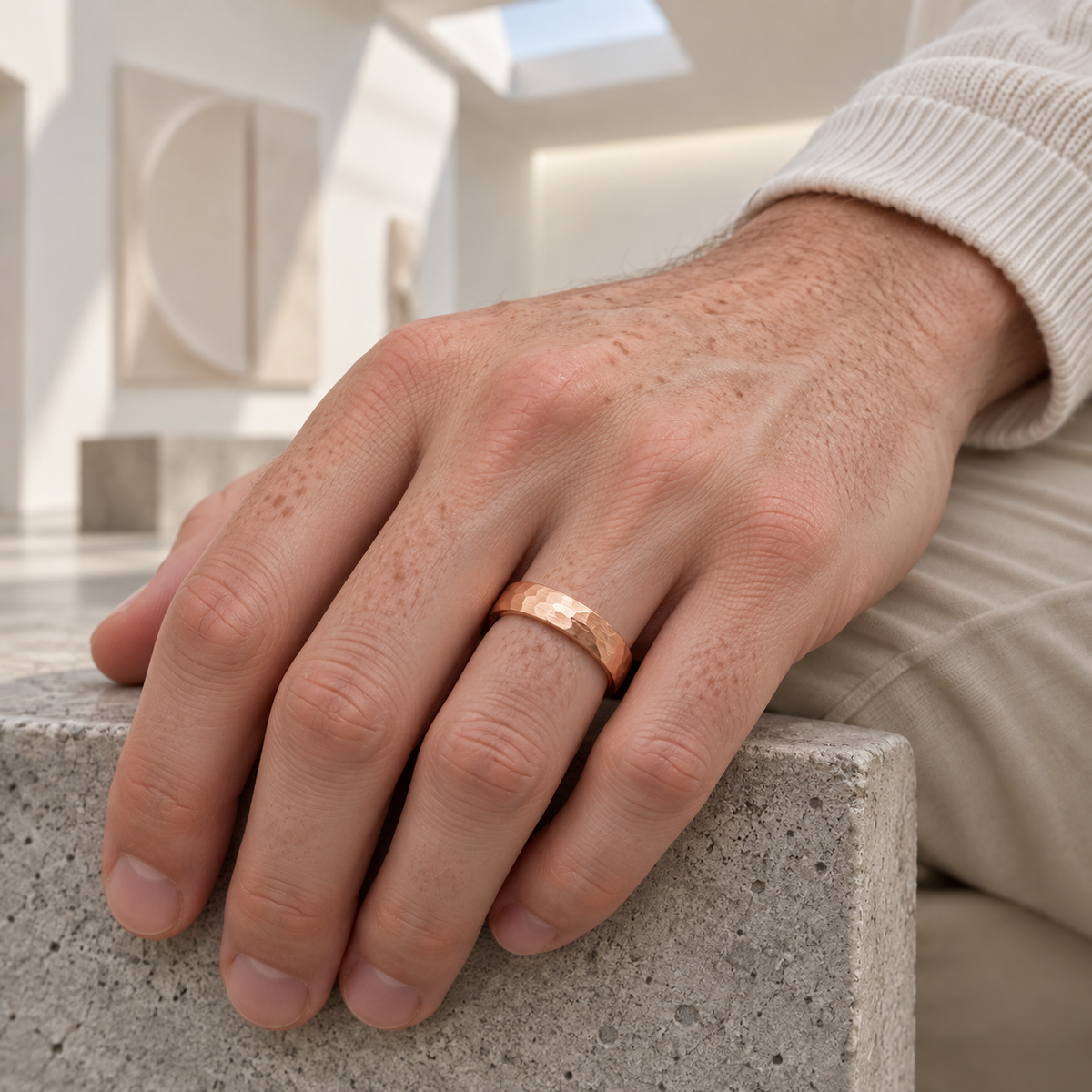 TR877 tungsten wedding band lifestyle image