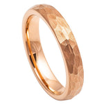 4mm Rose Tungsten Hammered Band on white background