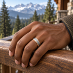 TR879 tungsten wedding band lifestyle image