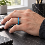 TR885 tungsten wedding band lifestyle image
