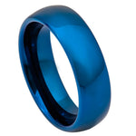 6mm Blue Tungsten High-Polish Domed Band on white background