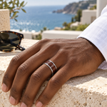 TR896 tungsten wedding band lifestyle image