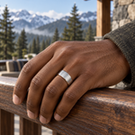 TR899 tungsten wedding band lifestyle image