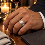TR908 tungsten wedding band lifestyle image