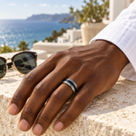 TR916 tungsten wedding band lifestyle image