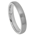 4mm Silver Tungsten Brushed Domed Band