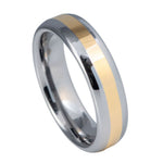 6mm Gunmetal & Yellow Tungsten Center-Stripe Band