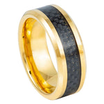 8mm Yellow Tungsten Band with Black Carbon Fiber Inlay
