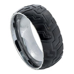 9mm Black Tungsten Tire-Tread Band