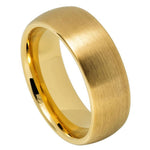 8mm Yellow Tungsten Brushed Domed Band