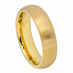 6mm Yellow Tungsten Brushed Domed Band