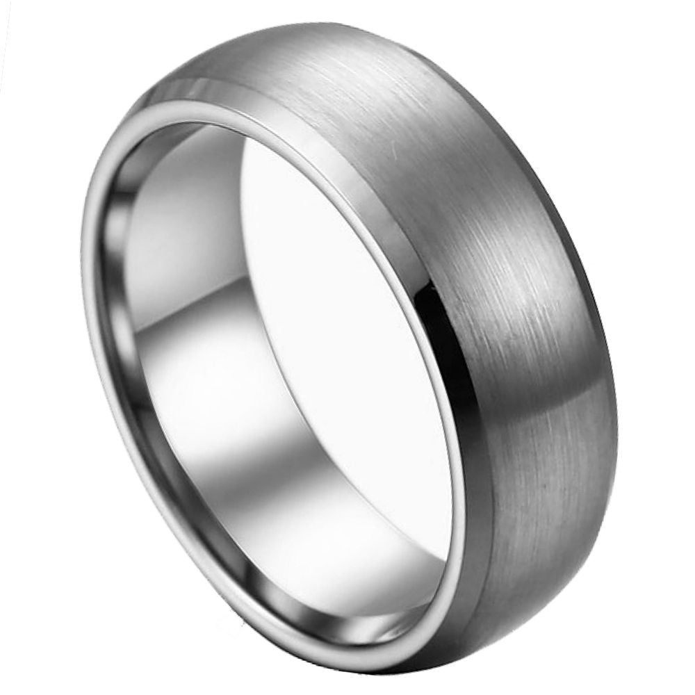 Brushed Center Low Beveled Edge - Pasha Fine Jewelry