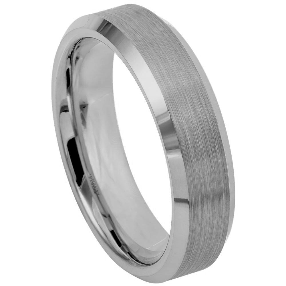 Brushed Center Beveled Edge - Pasha Fine Jewelry