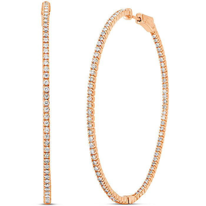 Inside Out Thin Diamond Hoop Earrings - Pasha Fine Jewelry