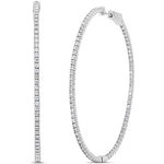Inside Out Thin Diamond Hoop Earrings - Pasha Fine Jewelry