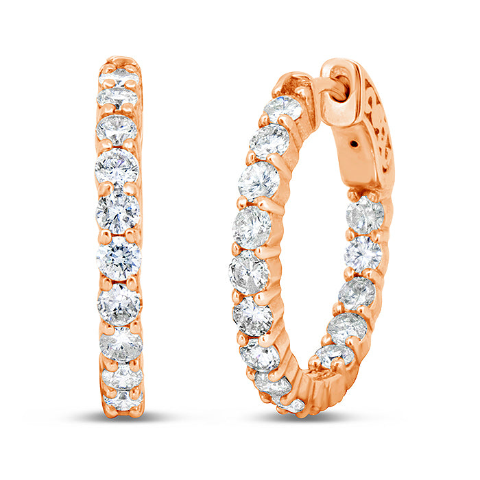 Inside Out Diamond Hoop Earrings - Pasha Fine Jewelry