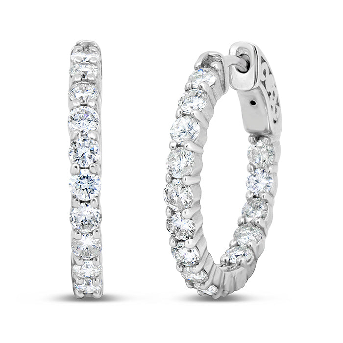 Inside Out Diamond Hoop Earrings - Pasha Fine Jewelry
