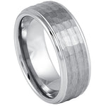 Stepped Down Edge Hammered Center - Pasha Fine Jewelry