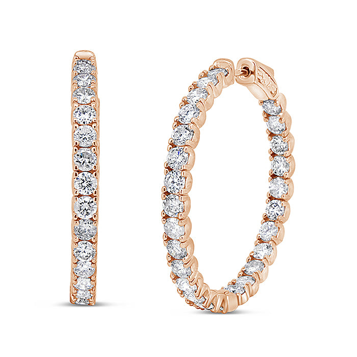 Medium Inside-Out Diamond Hoops - Pasha Fine Jewelry