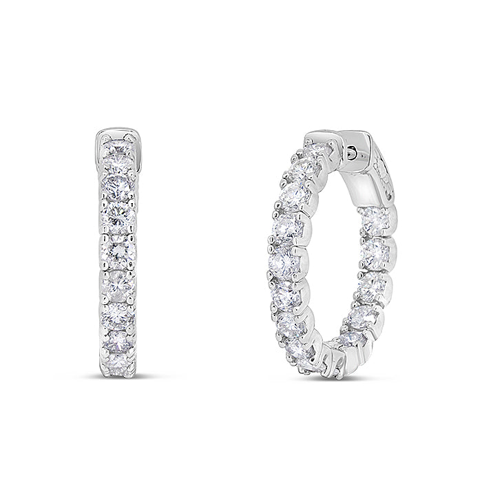 Inside Out Petite Diamond Hoops - Pasha Fine Jewelry