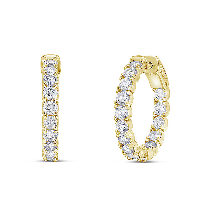 Inside Out Petite Diamond Hoops - Pasha Fine Jewelry