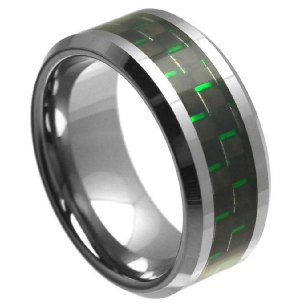 High Polish with Green Carbon Fiber - Pasha Fine Jewelry