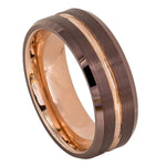Brown & Rose Tungsten band - Pasha Fine Jewelry