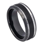 Double White Grooved Band - Pasha Fine Jewelry