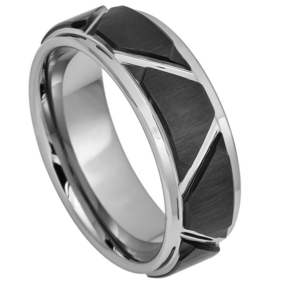 Two Tone Trapezoid Band - Pasha Fine Jewelry