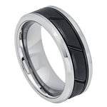 Two-Tone Diagonal Grooved Band - Pasha Fine Jewelry
