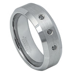 Three 0.07ct BLACK DIAMOND Center Stones; Brushed Center, Shiny Beveled Edge - Pasha Fine Jewelry