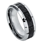Black Hammered Beveled Edge - Pasha Fine Jewelry