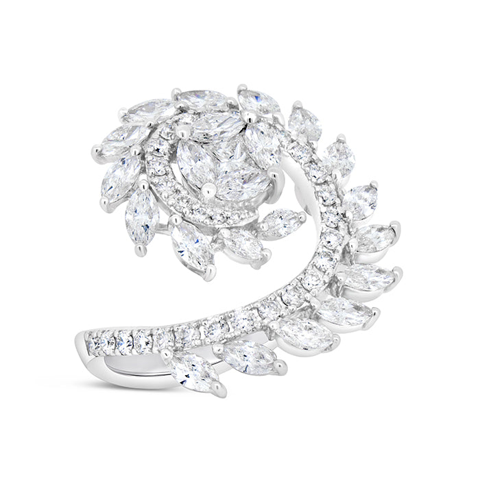 Spiral Leaf Diamond Ring - Pasha Fine Jewelry