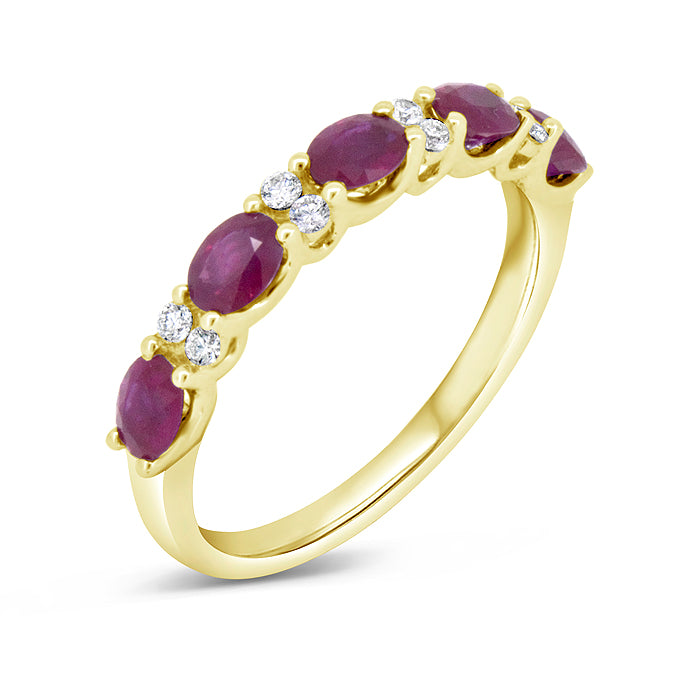 5 Stone Ruby  Band