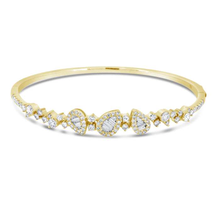 Pear Shaped Three Diamond Bangle - Pasha Fine Jewelry